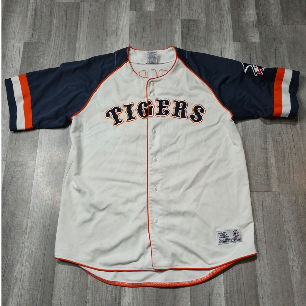 True Fan Detroit Tigers Magglio Ordonez Jersey Mens XL White Navy Baseball MLB